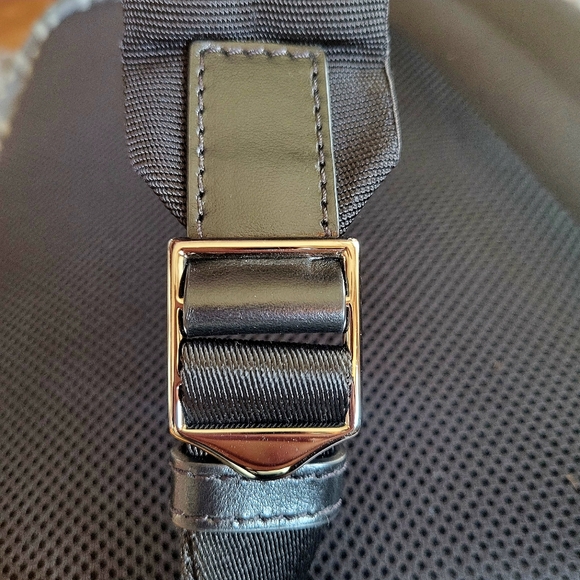 EUC Versace Coated Canvas Calfskin La Greca Signature Backpack Black and Grey - Picture 12 of 16